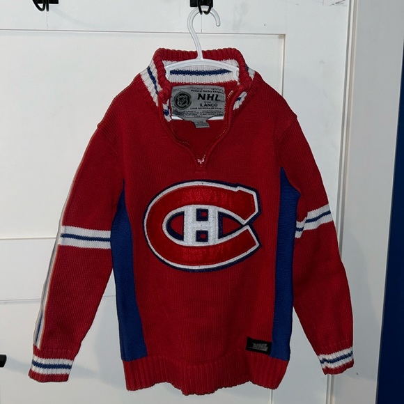 NHL Kids XS knit half zip Montreal Canadiens Sweater, good used condition. - Picture 1 of 5